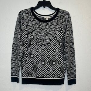 Under Skies Monochrome Geometric Crew Neck Sweater‎